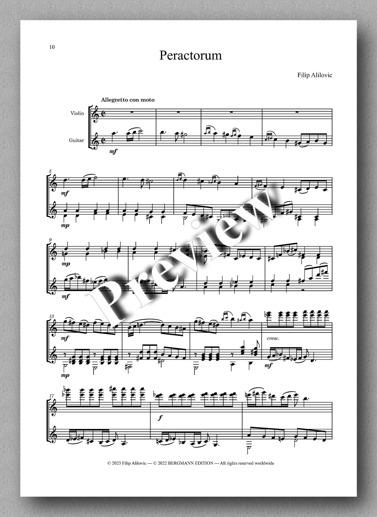 Filip Alilovic, Nebula - preview of the music score 3