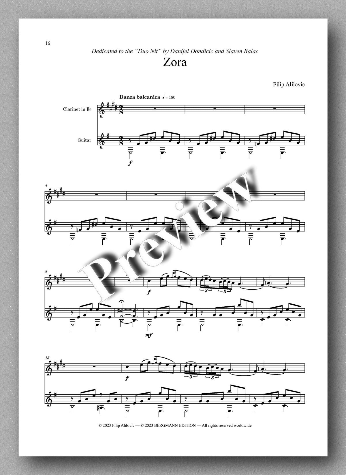 Filip Alilovic, Pjesme sumraka - preview of the music score 3