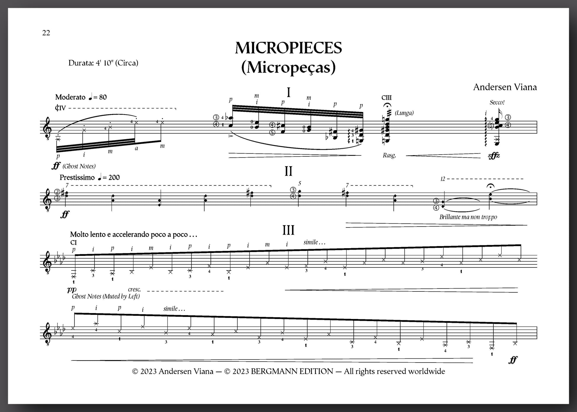 Micropieces by Andersen Viana - preview of the music score