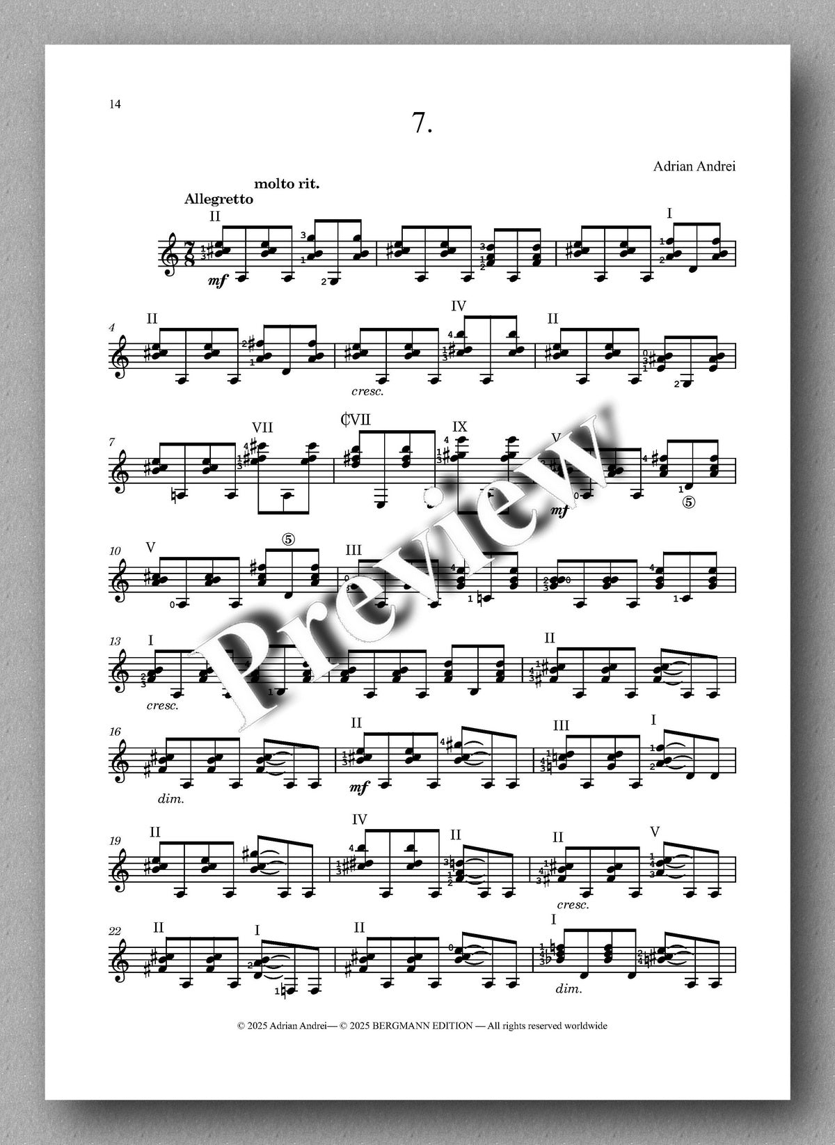 Adrian Andrei, Études harmoniques - preview of the music score 4