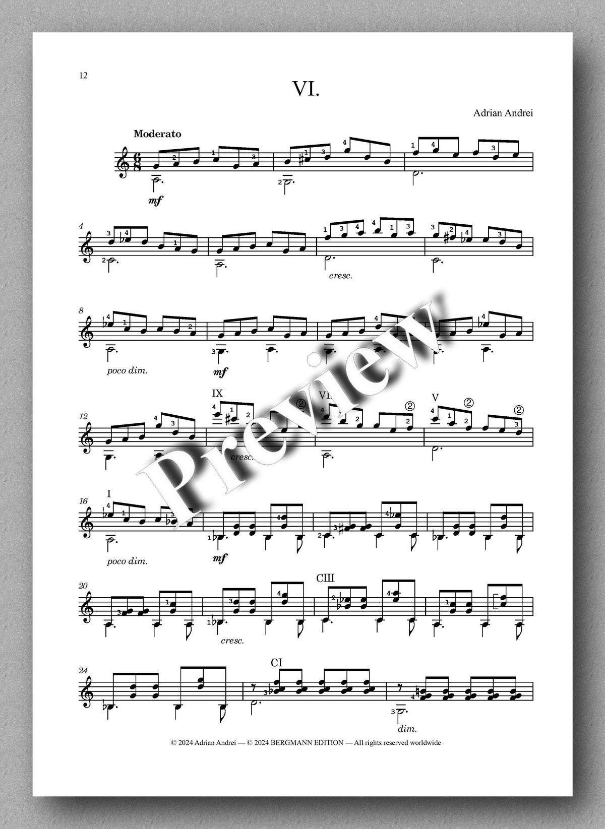 Adrian Andrei, Tiento Mistico - preview of the music score 3