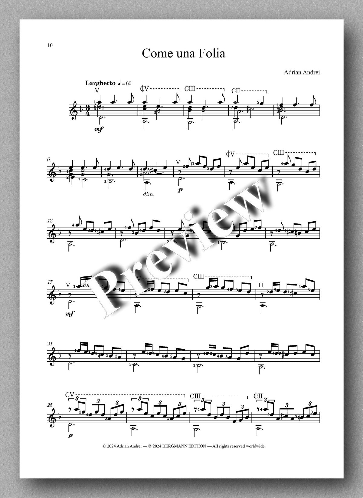 Adrian Andrei, Variazioni Antiche - preview of the music score 3