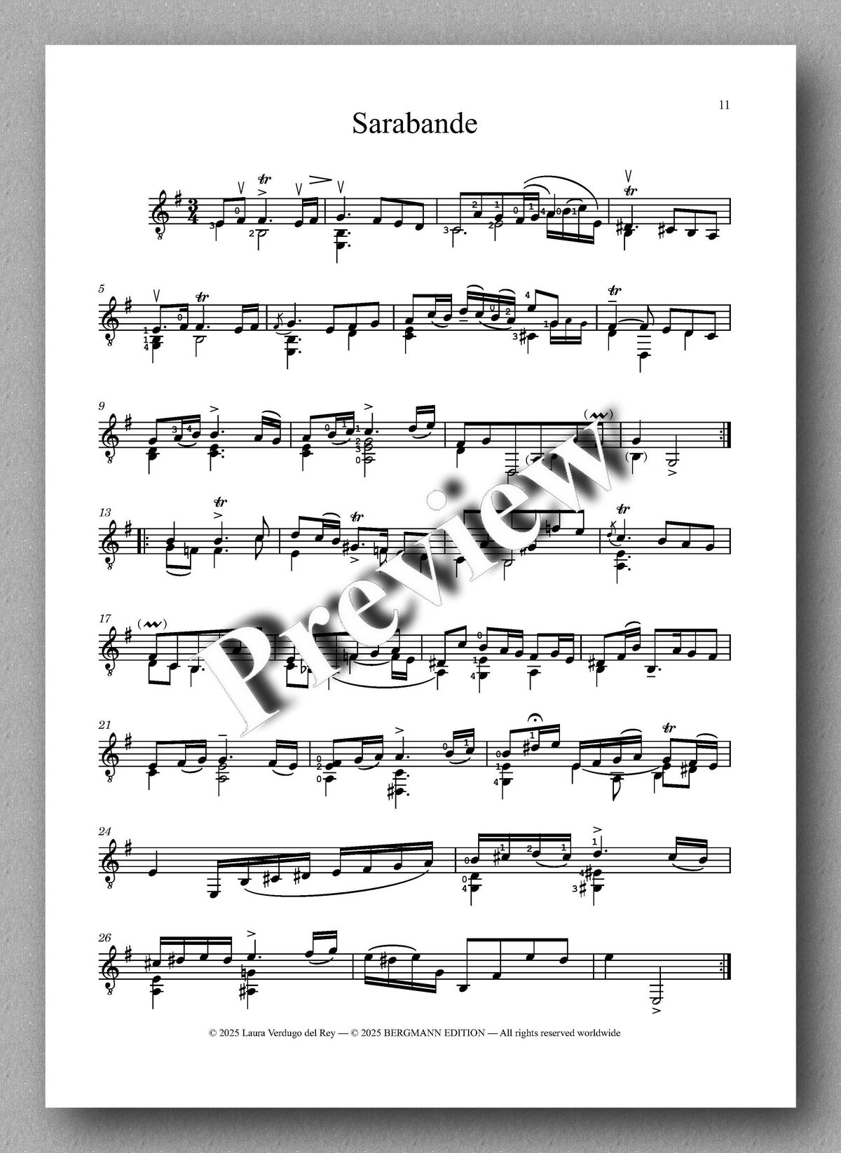 Johann Sebastian Bach, Cello Suite No. 2, BWV 1008 - preview of the music score 2
