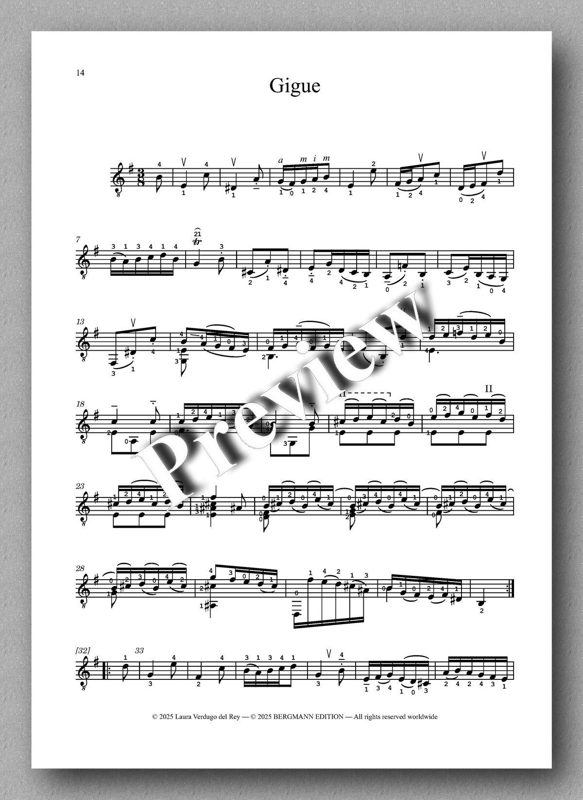 Johann Sebastian Bach, Cello Suite No. 2, BWV 1008 - preview of the music score 5