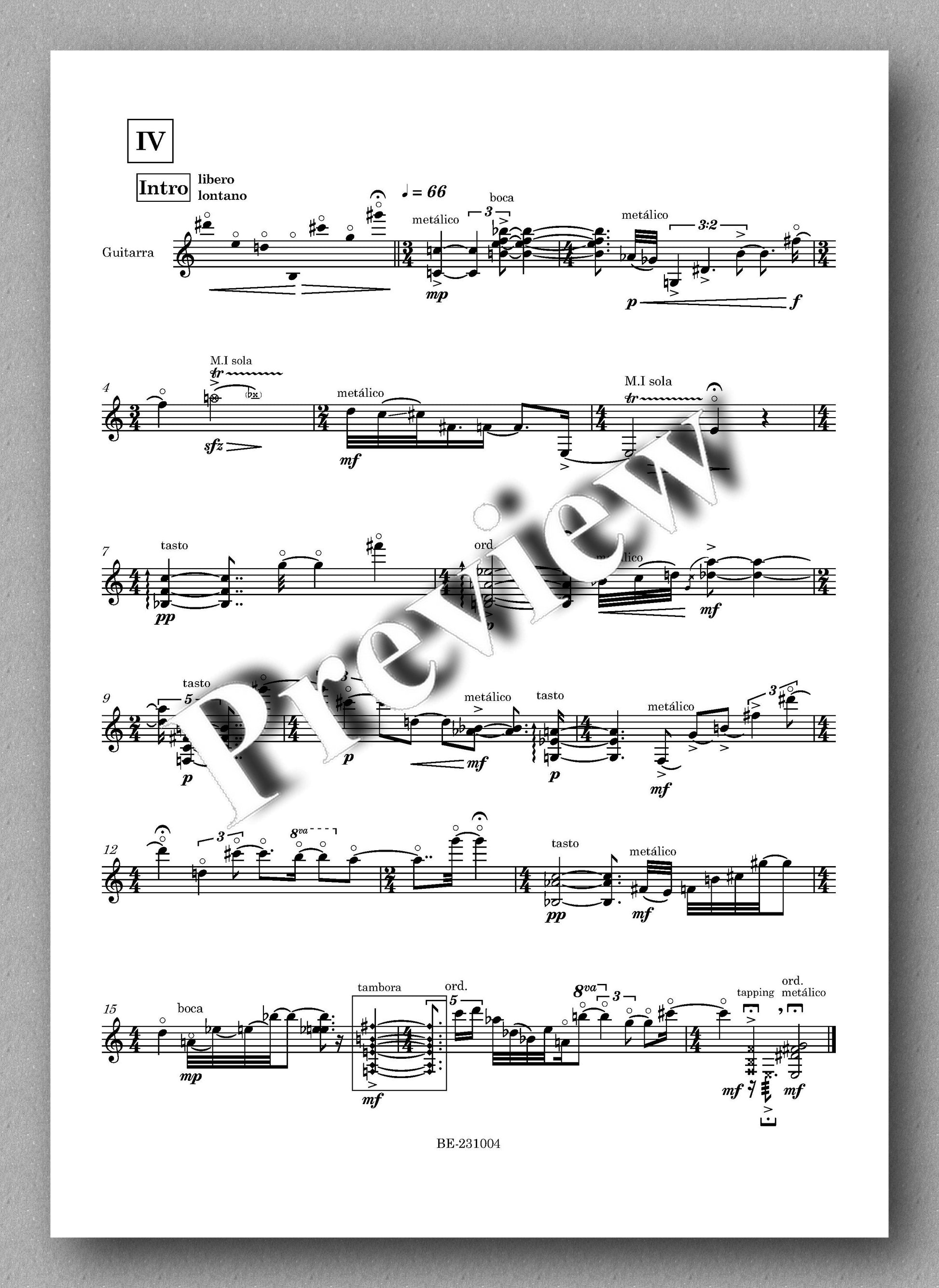 José Baroni, Miniaturas - preview of the music score 4