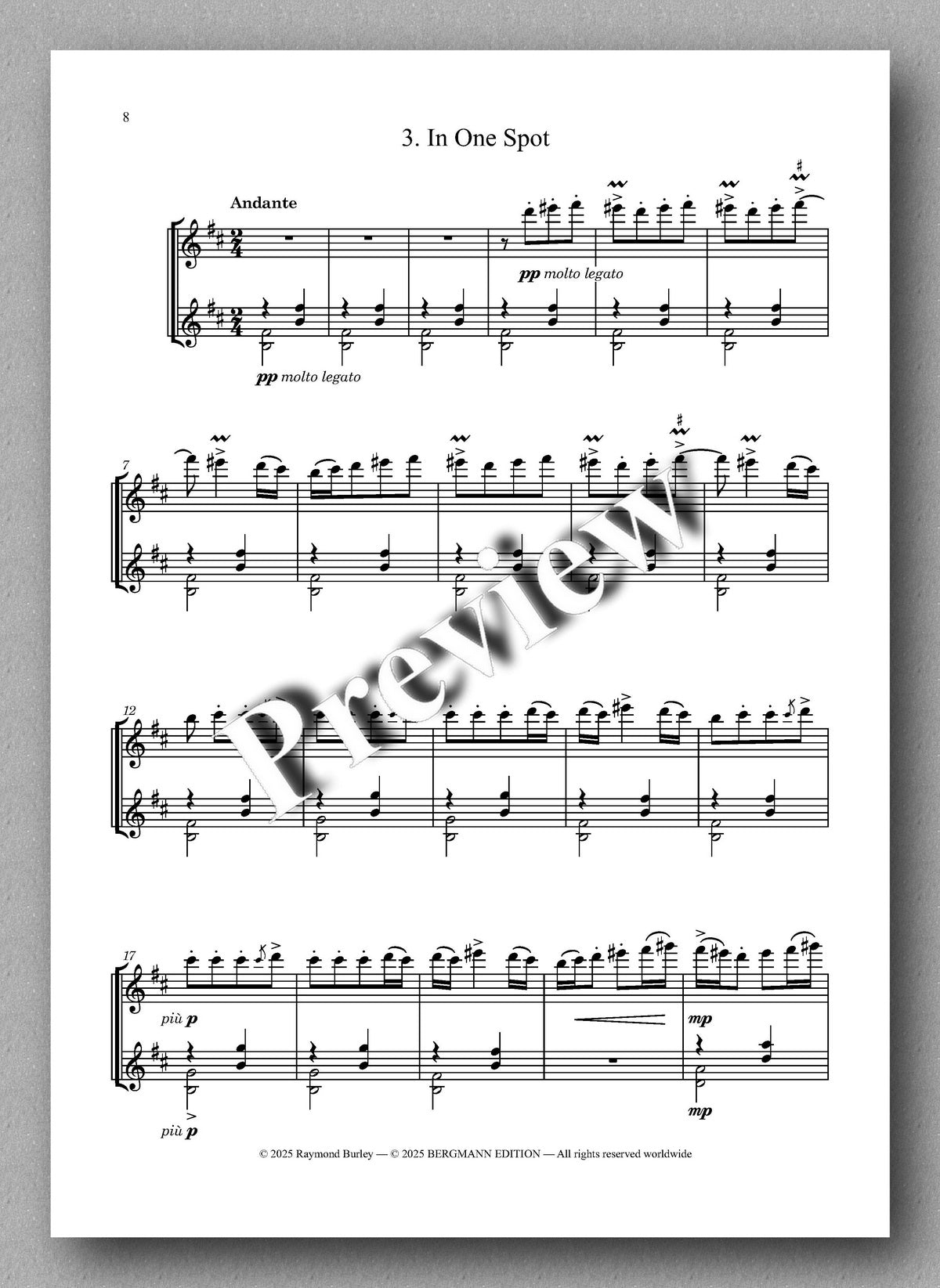 Béla Bartók, Romanian Folk Dances. Preview of the music score 2