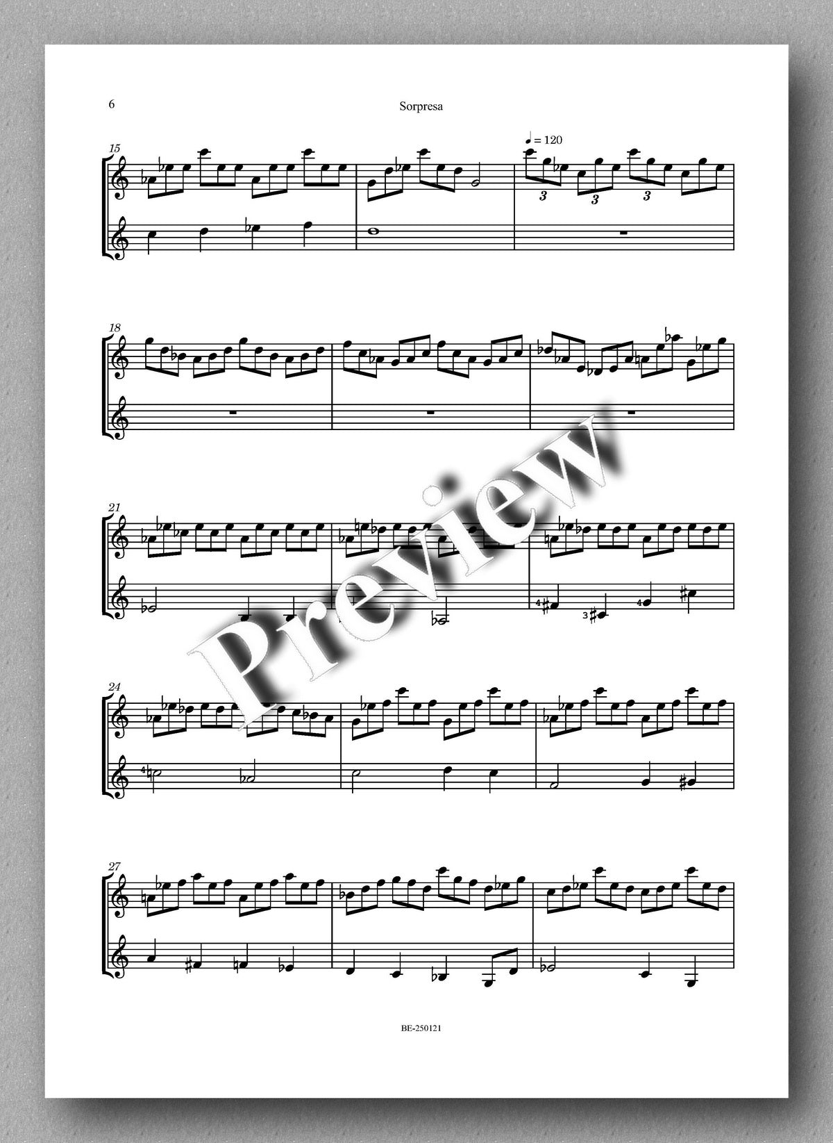 Ralf Bauer-Mörkens, Sorpresa - preview of the music score 2