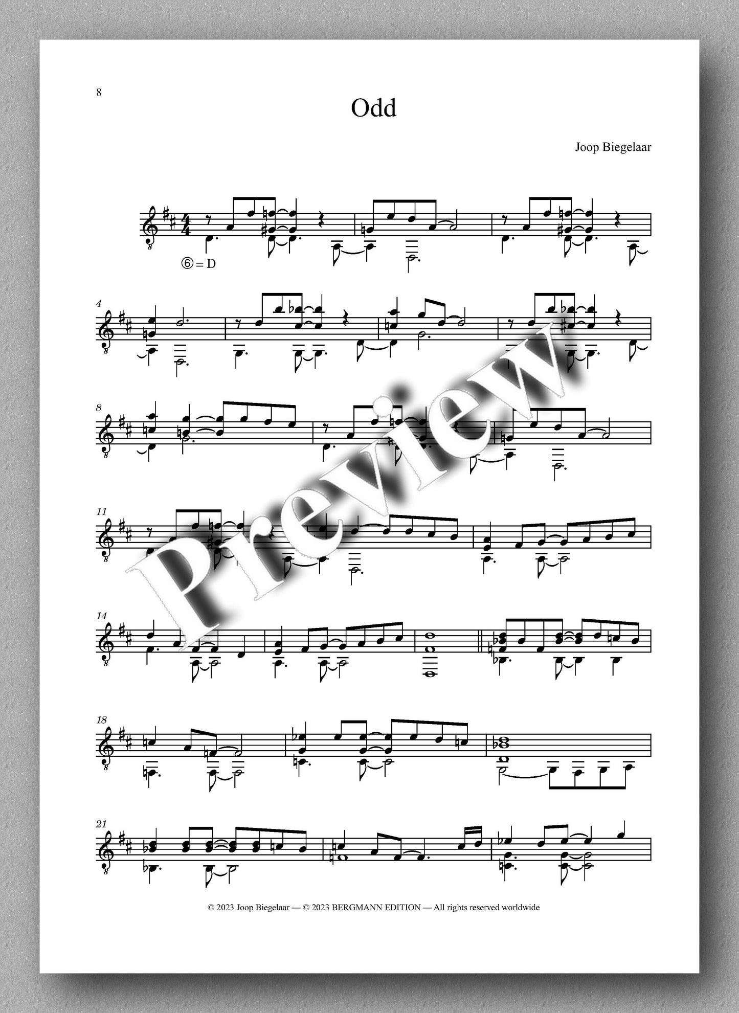 Joop Biegelaar, Rosa Beata & Odd - preview of the music score 2