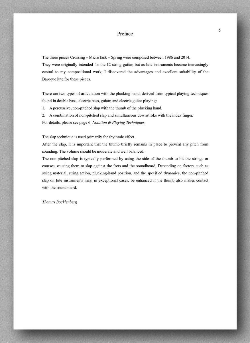 Thomas Bocklenberg, Crossing – MicroTask – Spring - preview of the preface
