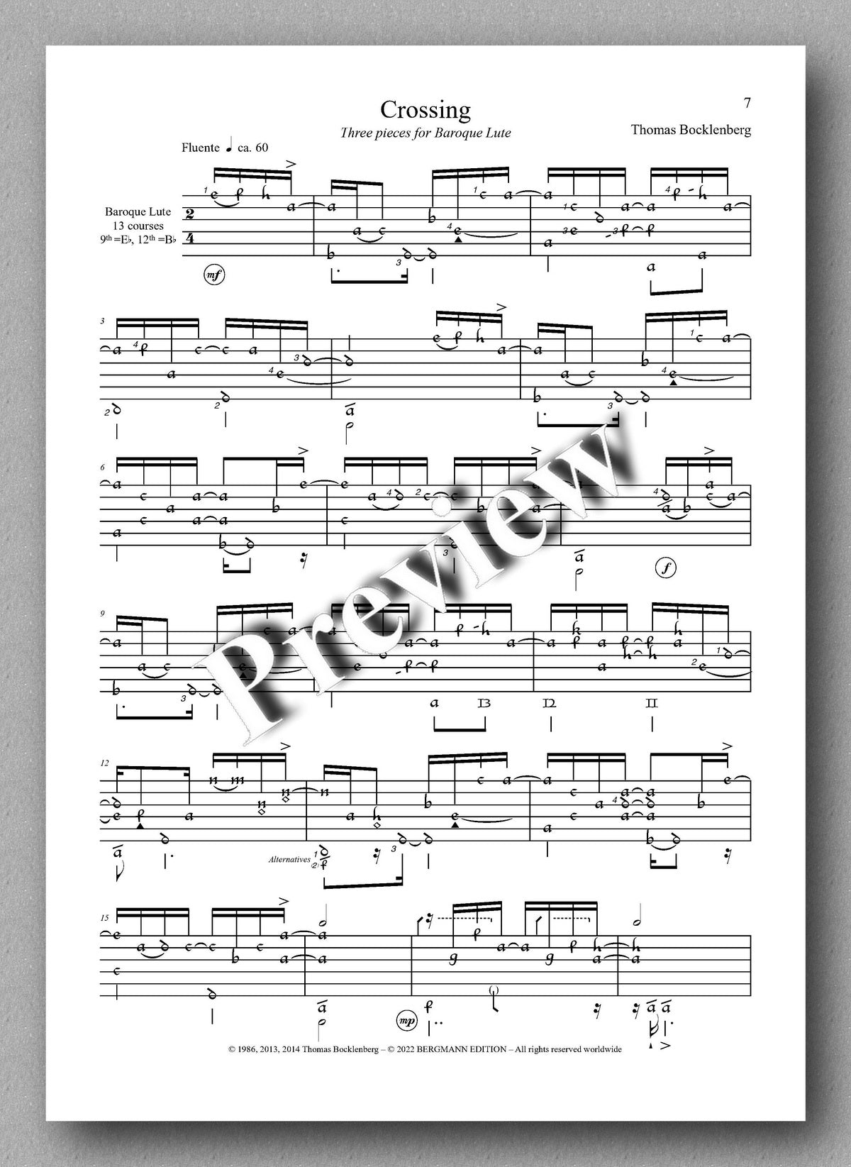 Thomas Bocklenberg, Crossing – MicroTask – Spring - preview of the music score 1