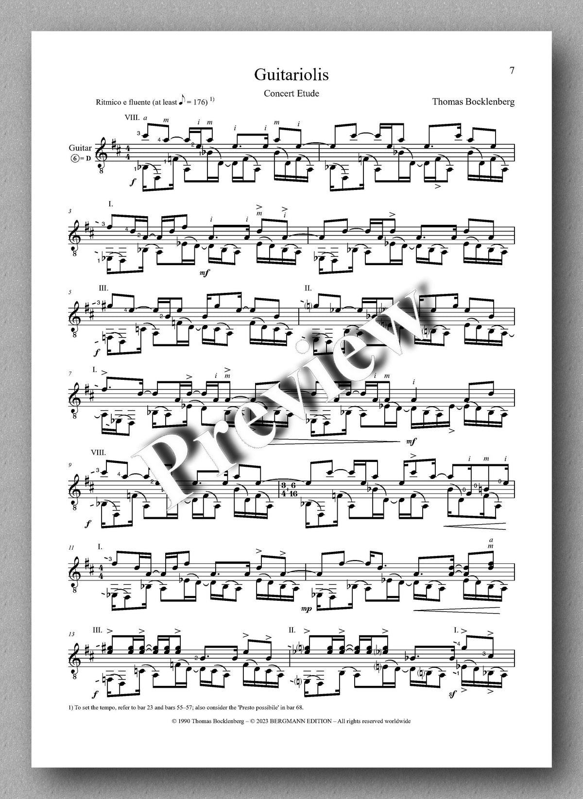 Thomas Bocklenberg, Guitariolis - preview of the music score 2