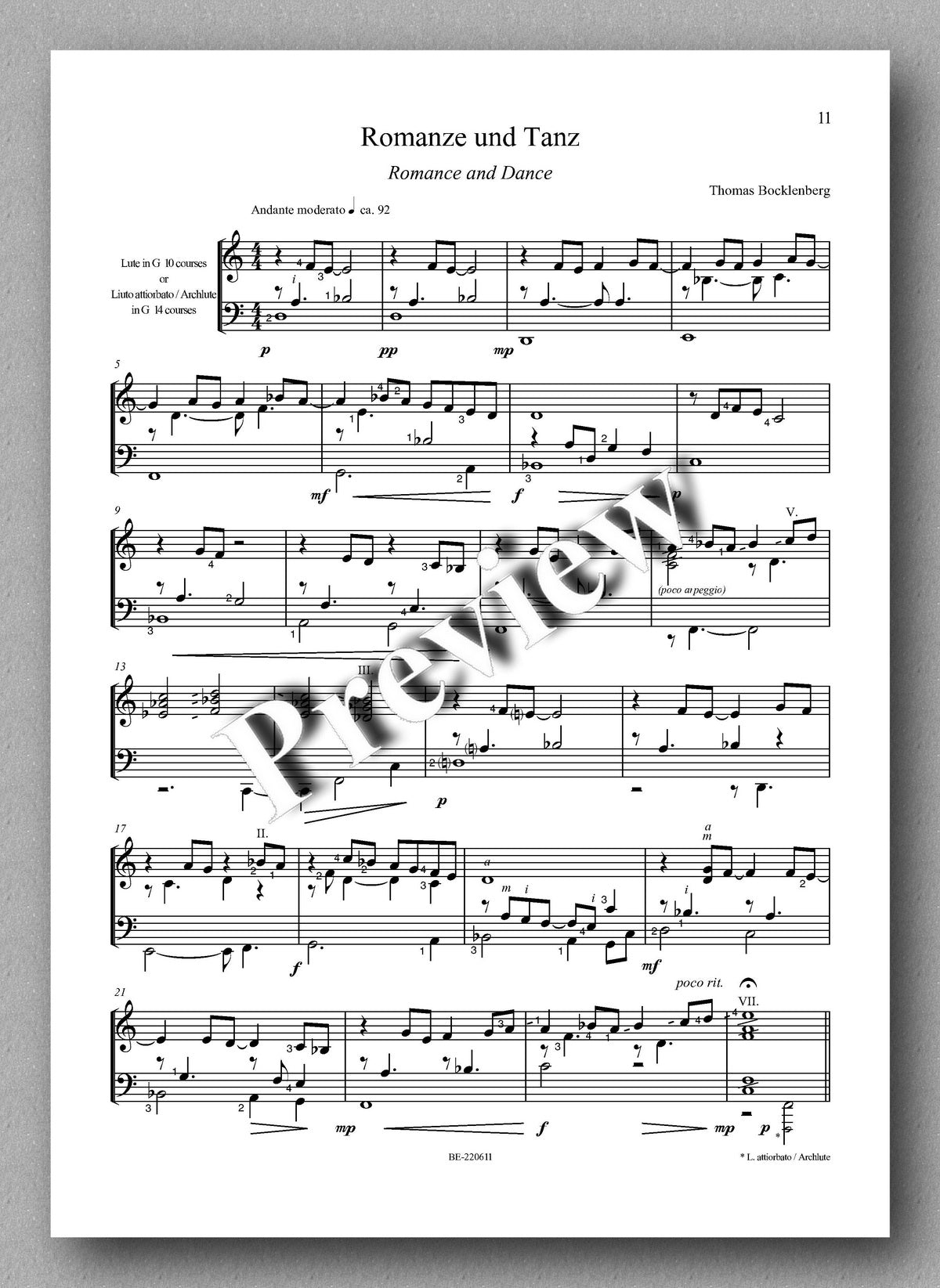 Thomas Bocklenberg, Romanze und Tanz, preview of the music score 1