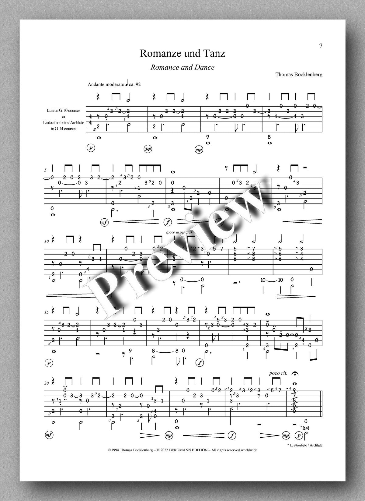 Thomas Bocklenberg, Romanze und Tanz, preview of the music score 3
