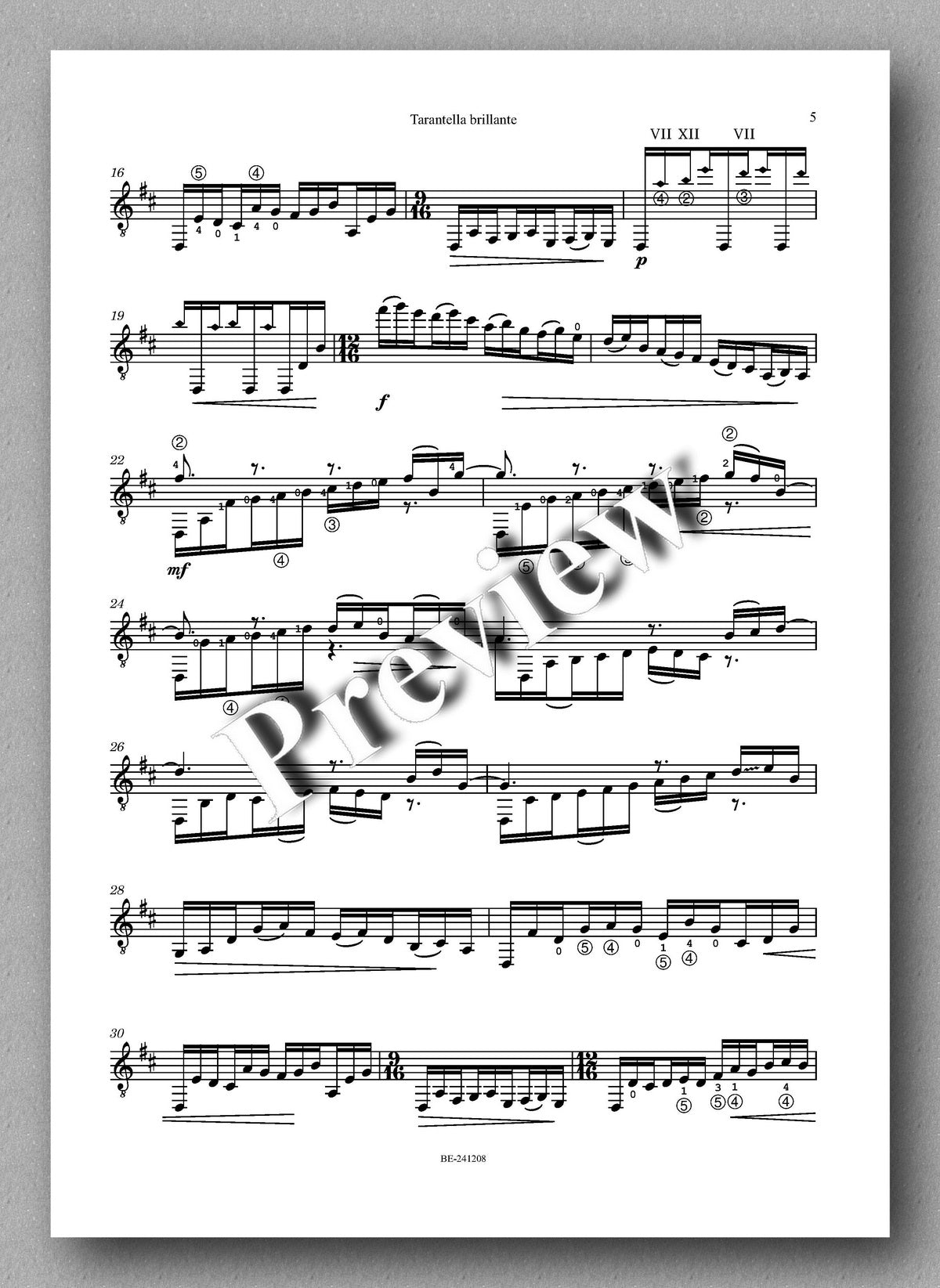 Oleg Boyko, Tarantella Brillante - preview of the music score 2