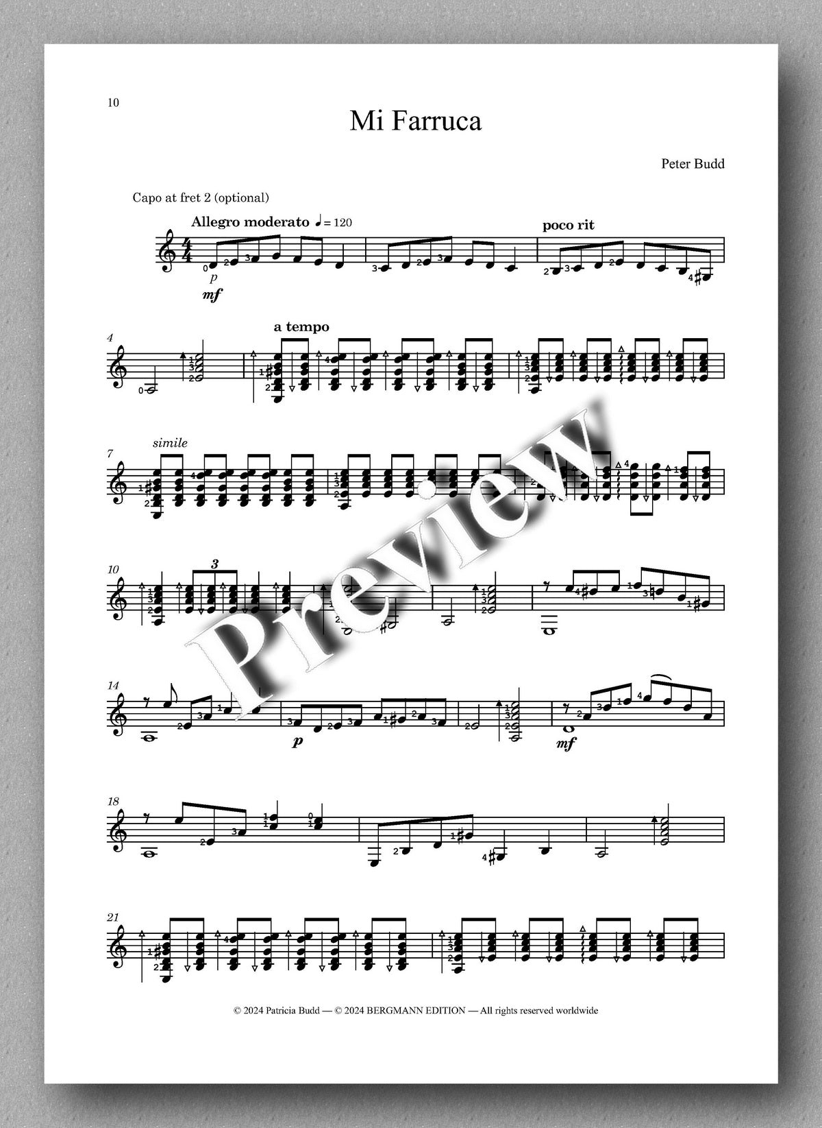 Peter Budd, Suite Española - preview of the music score 2