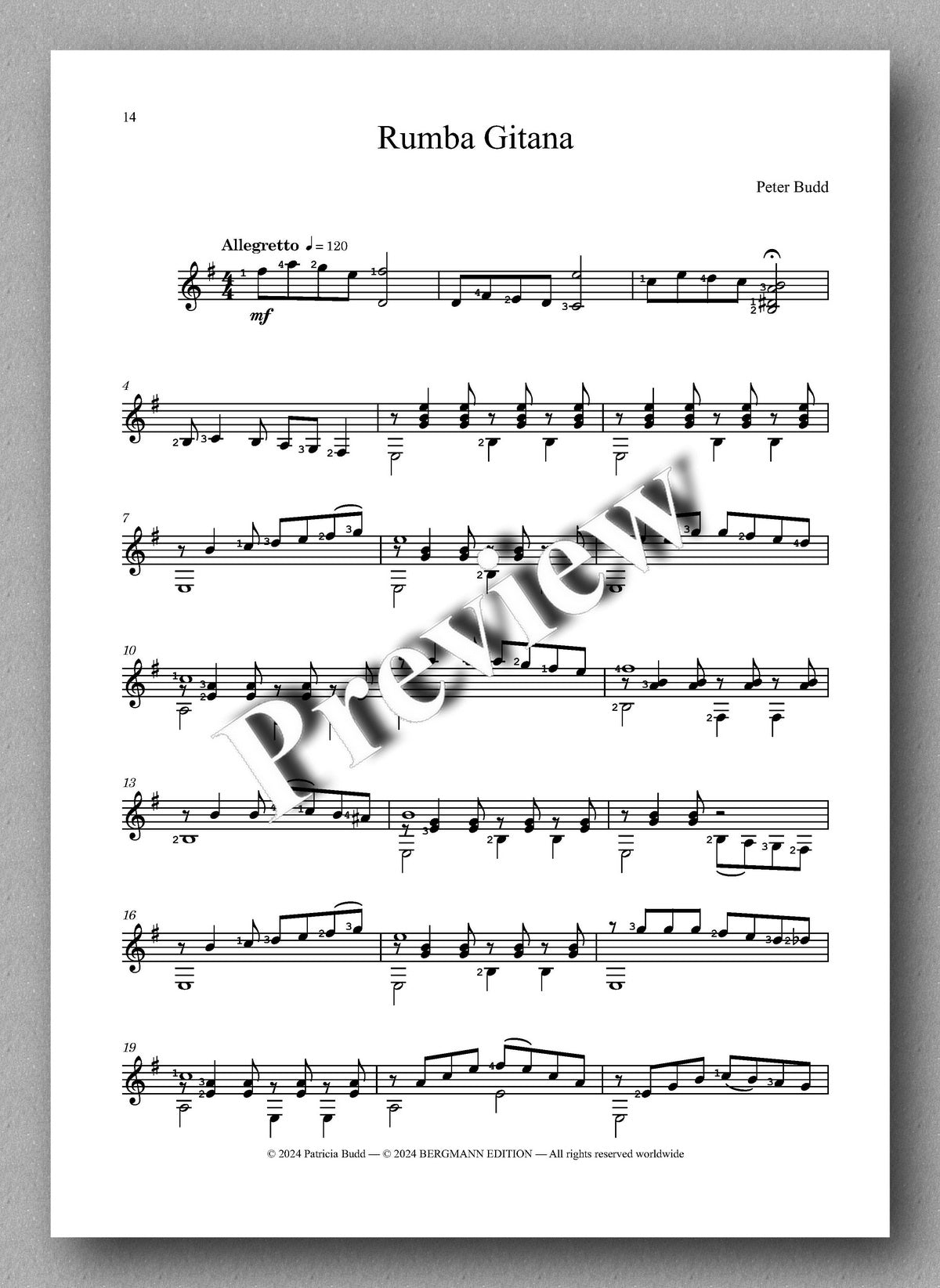 Peter Budd, Suite Española - preview of the music score 3