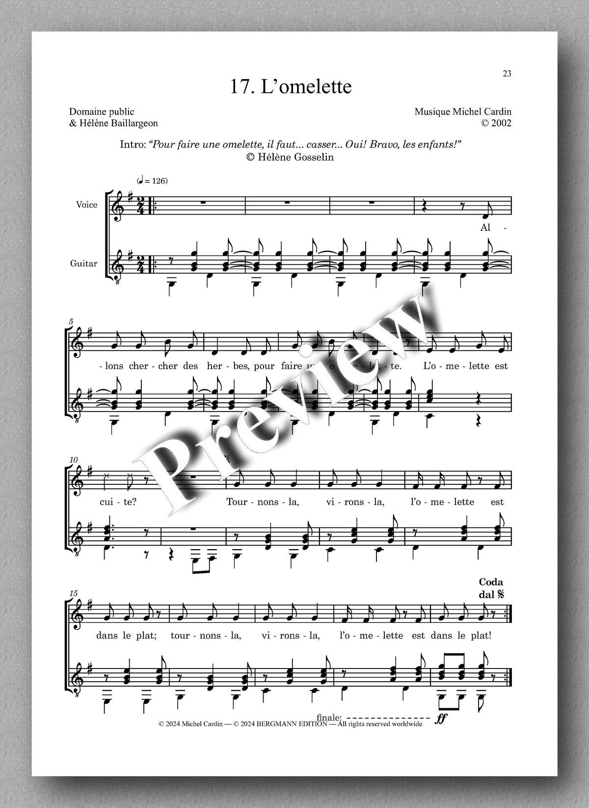 Michel Cardin, Le Canard de Gaspard, vol. 1 - preview of the music score 4