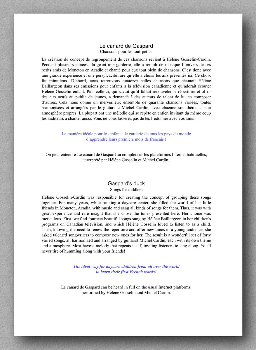 Michel Cardin, Le Canard de Gaspard, vol. 1 - preview of the Previews