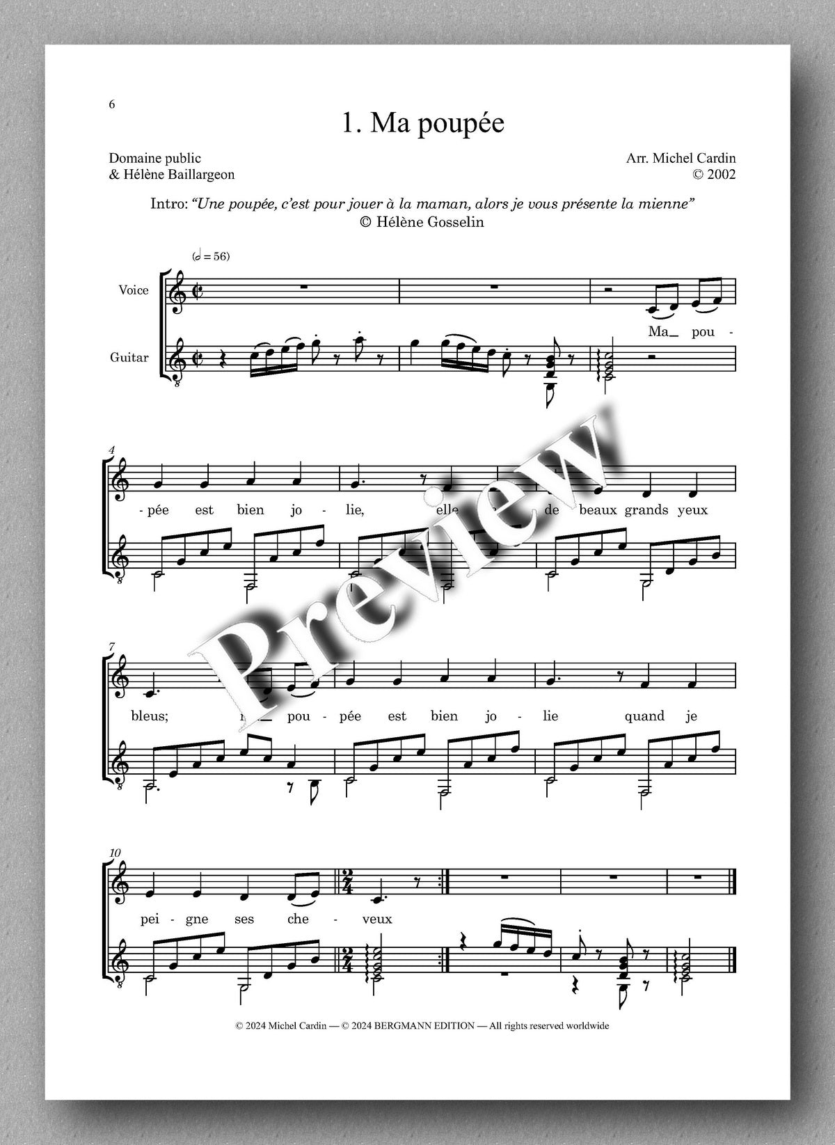 Michel Cardin, Le Canard de Gaspard, vol. 1 - preview of the music score 1