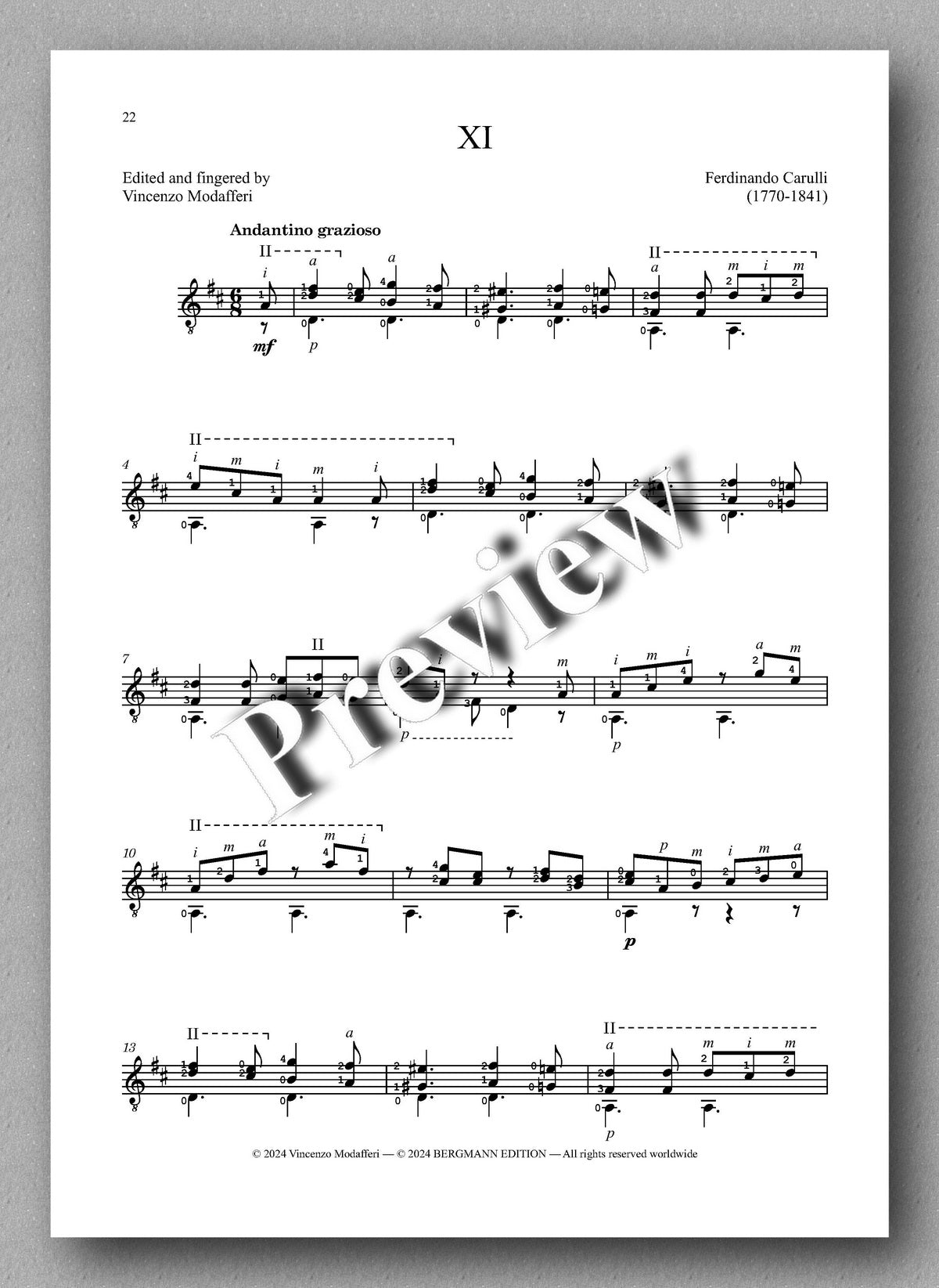Ferdinando Carulli, Morceaux, Progressifs pour la guitare op. 264 - preview of the music score 3