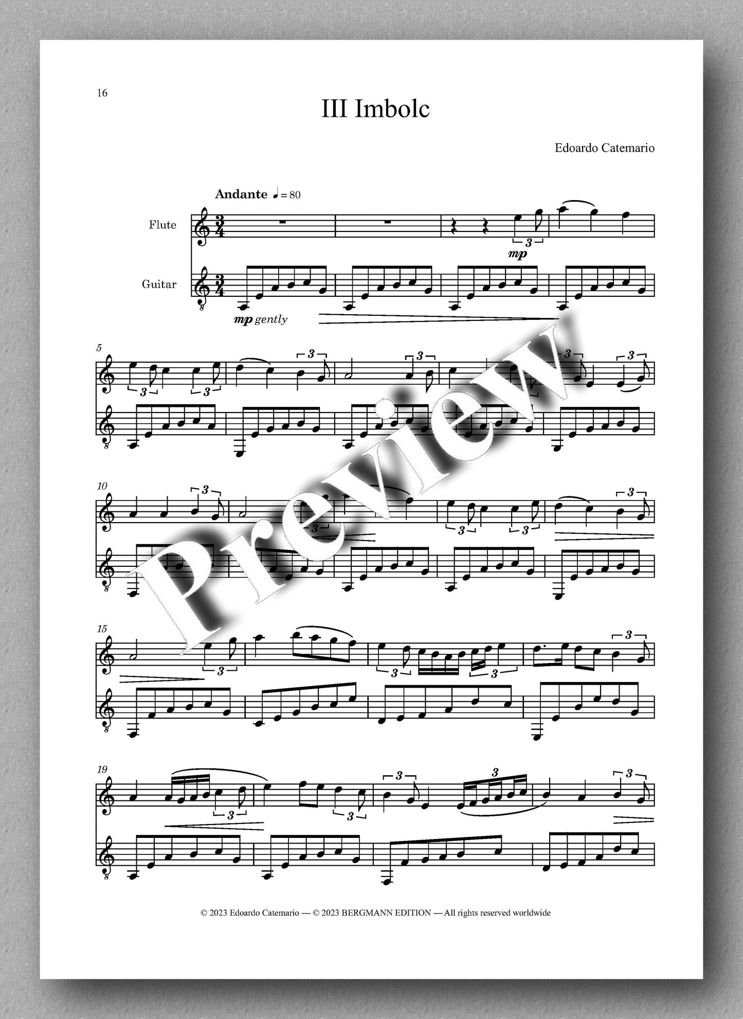 Edoardo Catemaro, Irish Suite - preview of the Music score 3