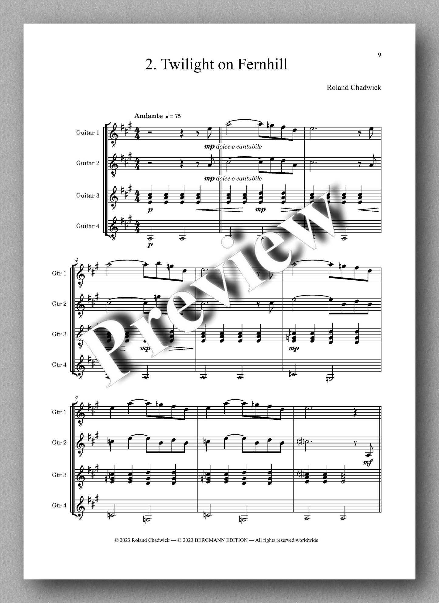 Roland Chadwick, Irish Hoanane - preview of the music score 2