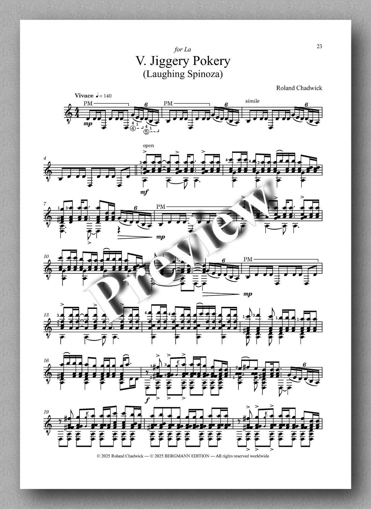 Roland Chadwick, The Cat’s Whiskers - preview of the music score 5