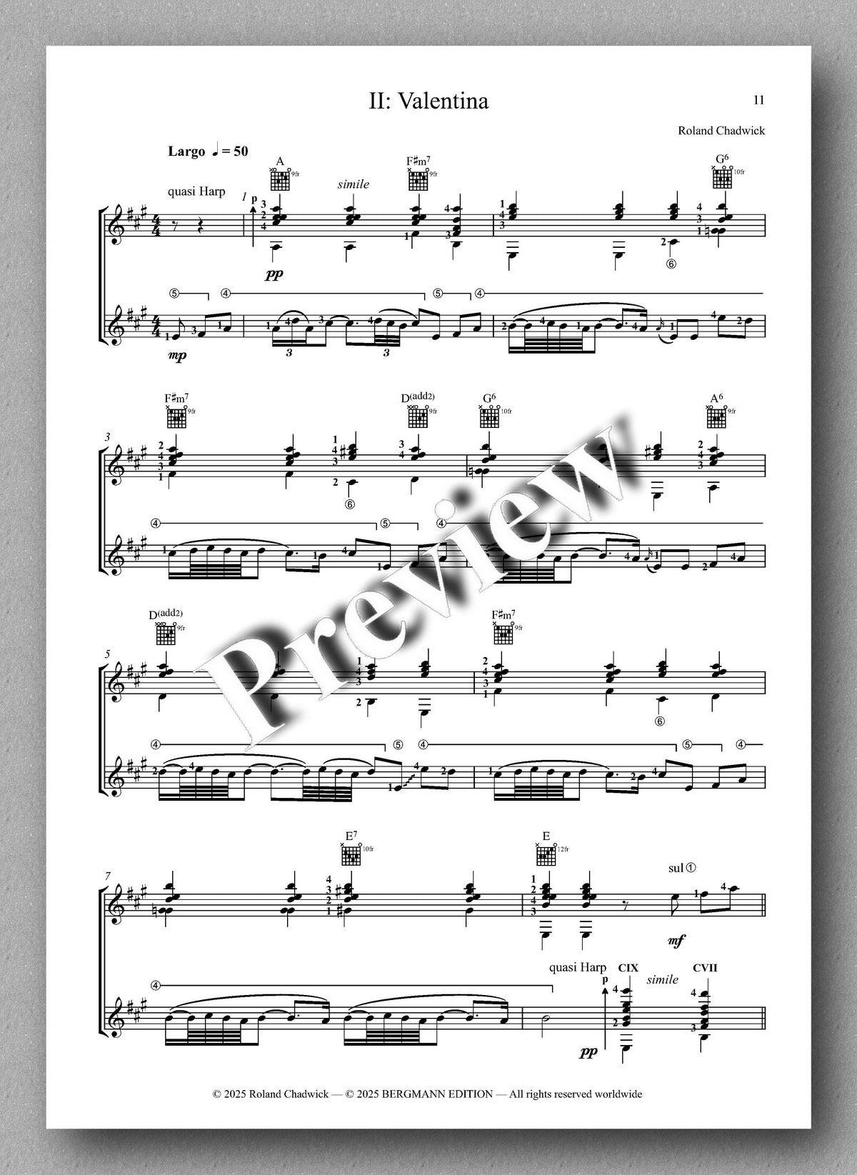 Roland Chadwick, The Maid of Kent - preview of the music score 2