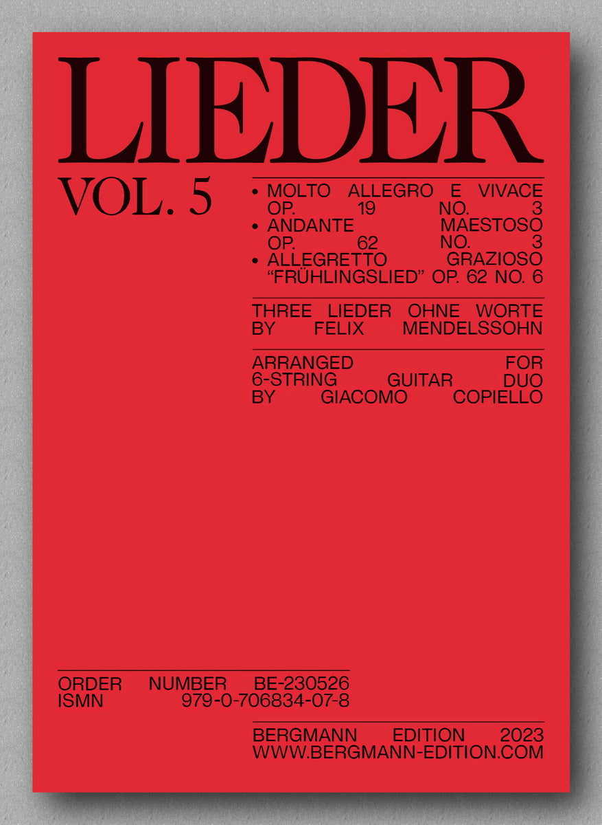 Lieder vol. 5, by Felix Mendelssohn - preview of the cover