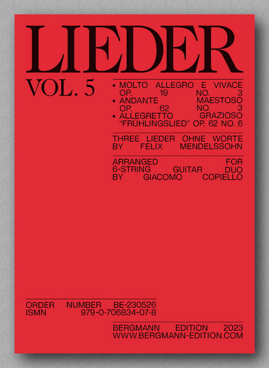 Lieder vol. 5, by Felix Mendelssohn - preview of the cover