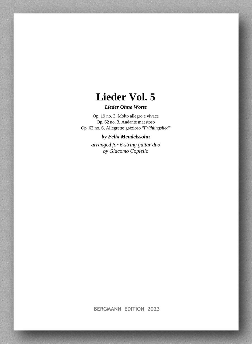 Lieder vol. 5, by Felix Mendelssohn - preview of the content