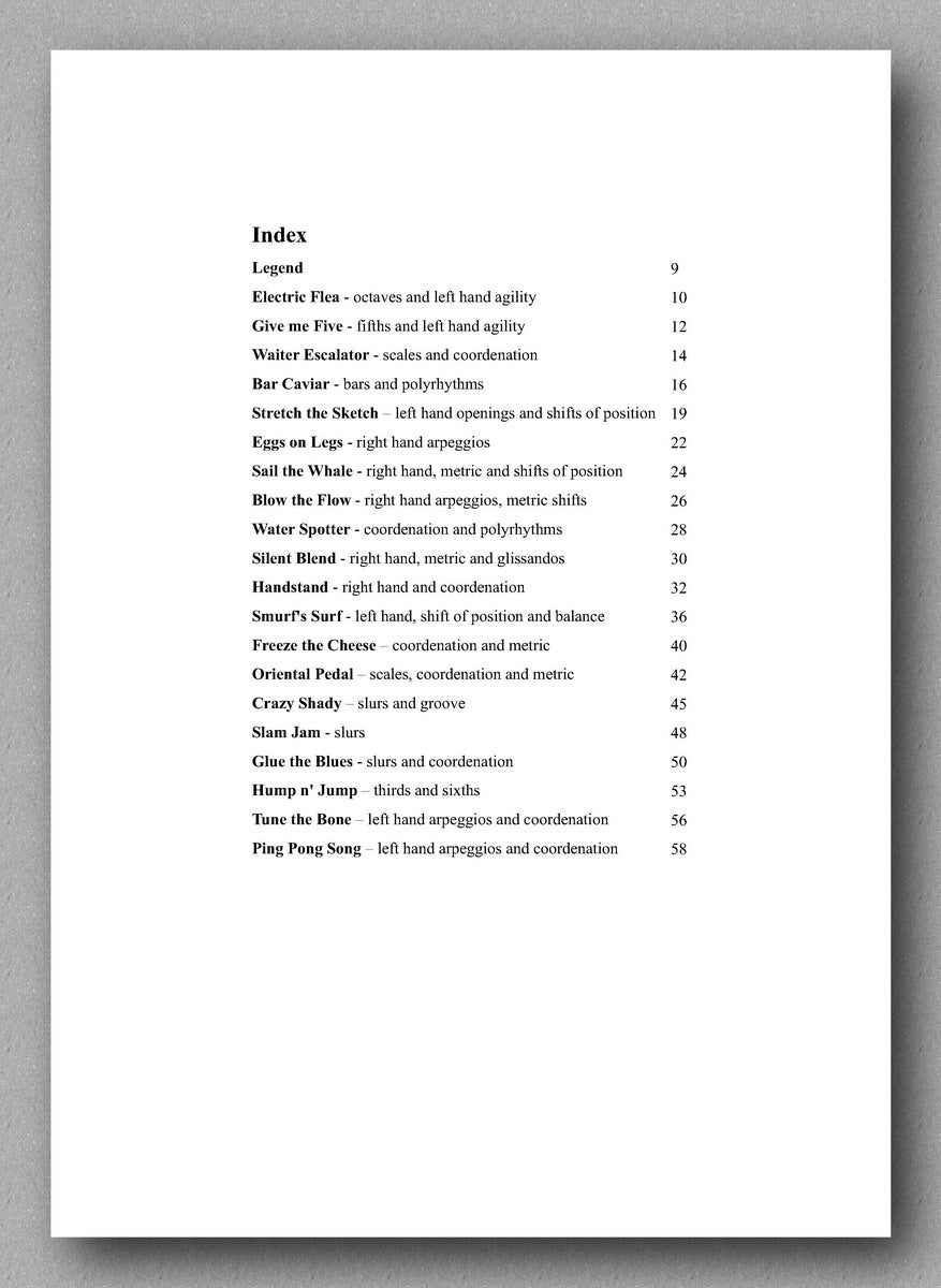 André Pires Costa, 20 Studies for Performance, Op. 20 - preview of the Index