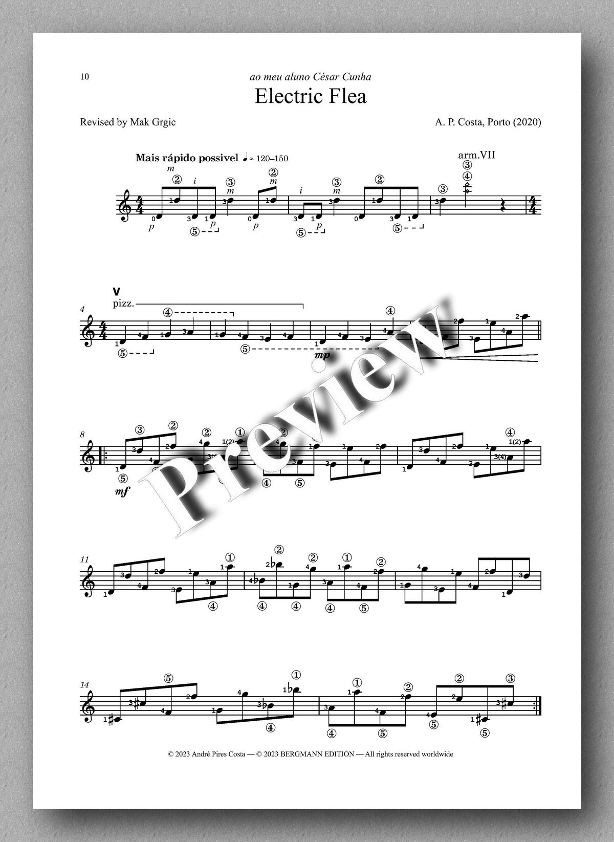 André Pires Costa, 20 Studies for Performance, Op. 20 - preview of the music score 1