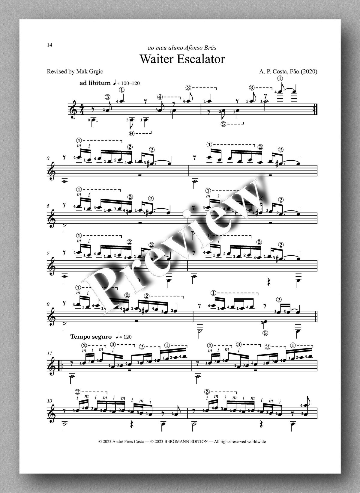 André Pires Costa, 20 Studies for Performance, Op. 20 - preview of the music score 2