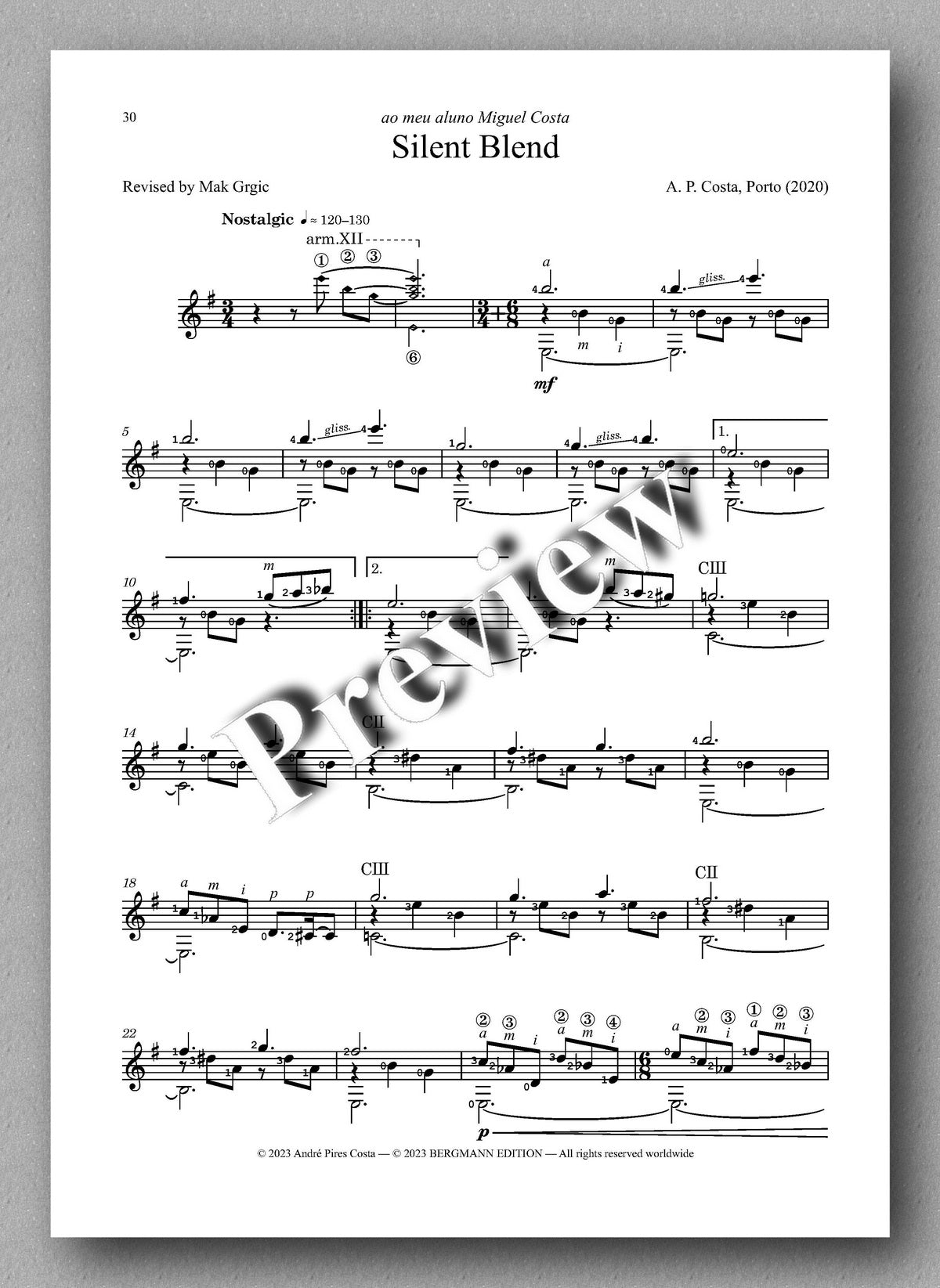 André Pires Costa, 20 Studies for Performance, Op. 20 - preview of the music score 3