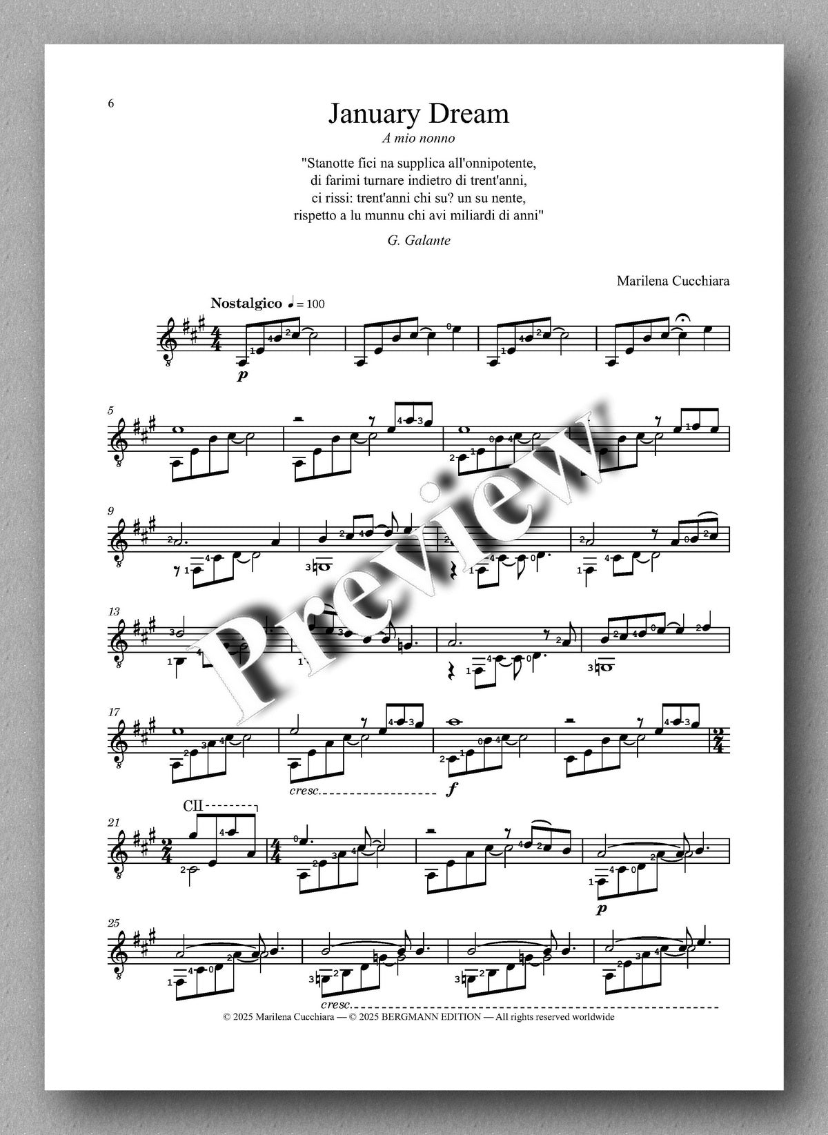 Marilena Cucchiara, Family House - preview of the music score 1