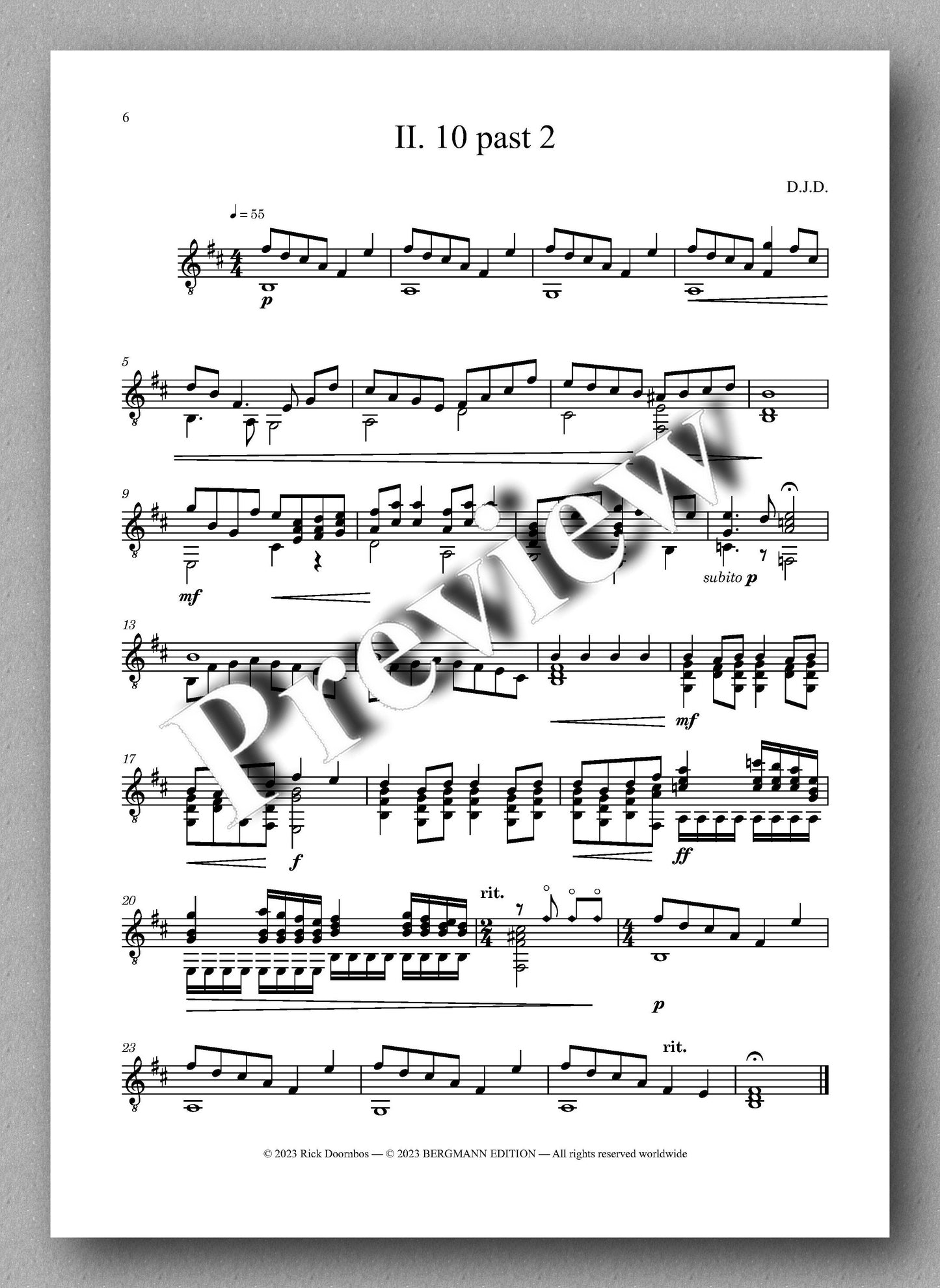 Suite No. 2 by Rick Doornbos - preview of the music score 2