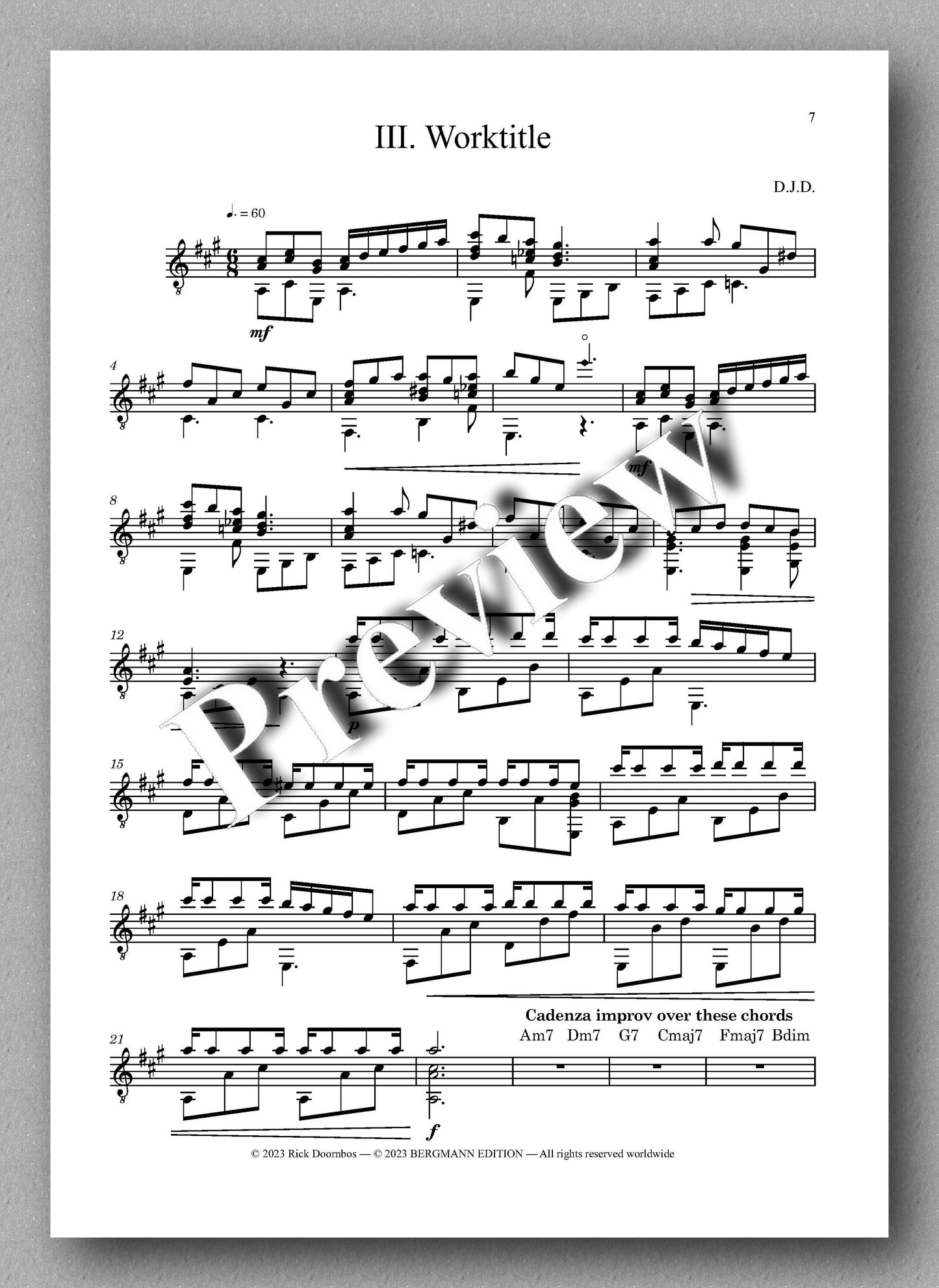 Suite No. 2 by Rick Doornbos - preview of the music score 3