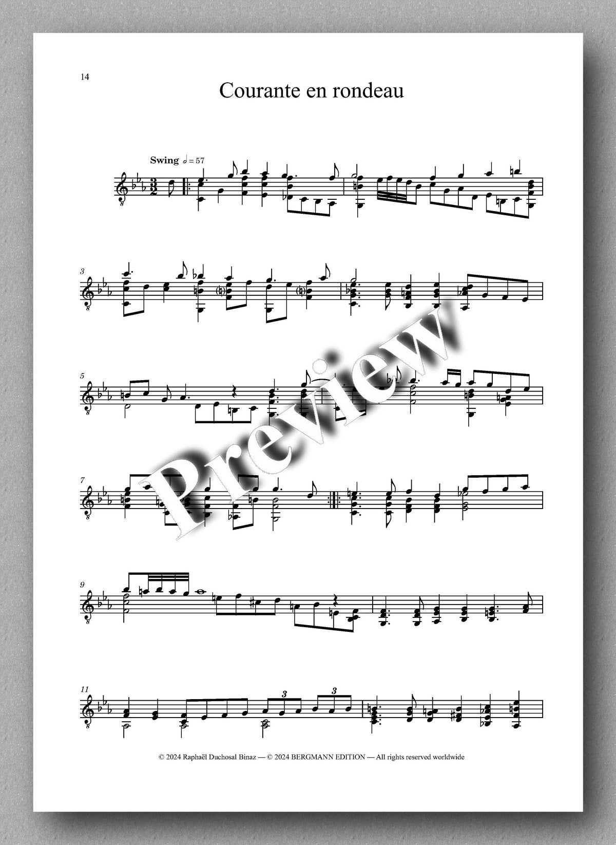 Suite en Sol Majeur, by Raphaël Duchosal Binaz - preview of the music score 3