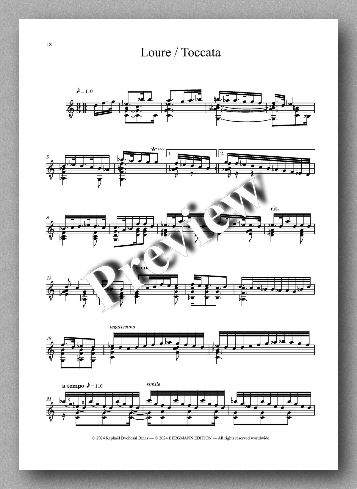 Suite en Sol Majeur, by Raphaël Duchosal Binaz - preview of the music score 5