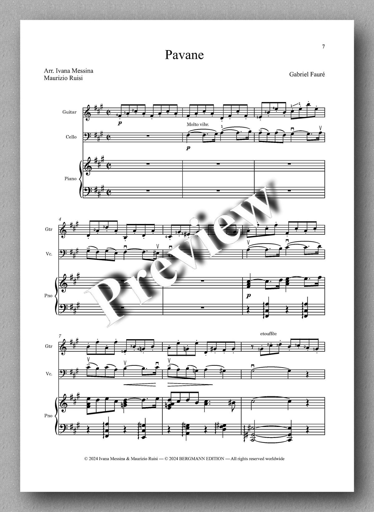 GABRIEL FAURÉ, Pavane - preview of the music score 1