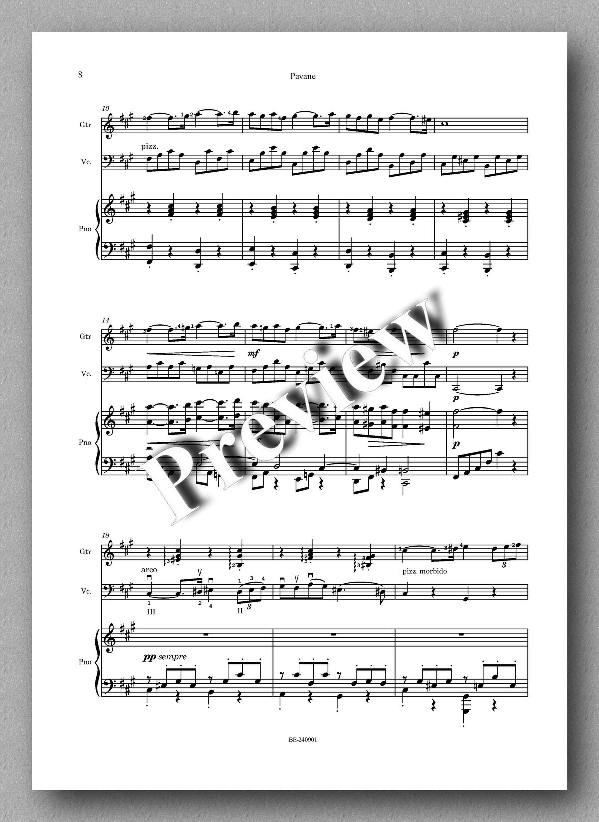 GABRIEL FAURÉ, Pavane - preview of the music score 2