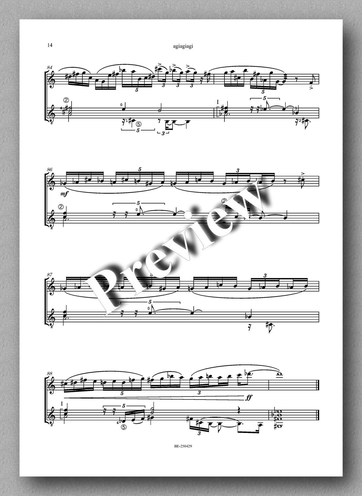 Scott Fields, agiagiagi - preview of the music score 3