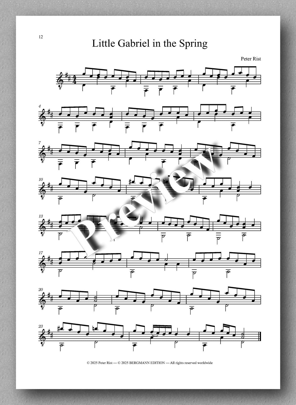 Five Pieces for the Spring by Peter Rist - preview of the music score 3