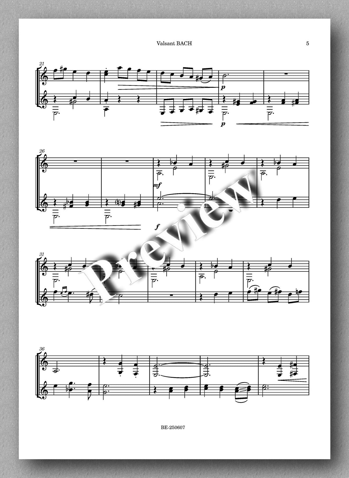 Marco Giannoni, Valsant BACH - preview of the music score 2