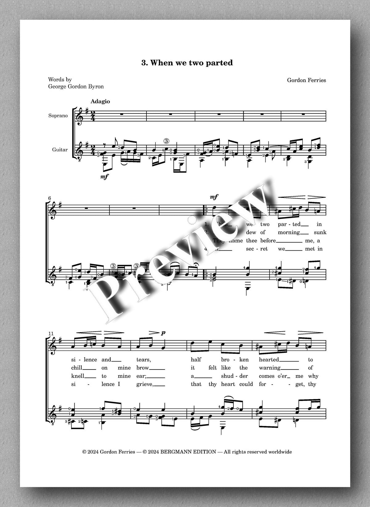 Gordon Ferries, Sun of the Sleepless - preview of the music score 2