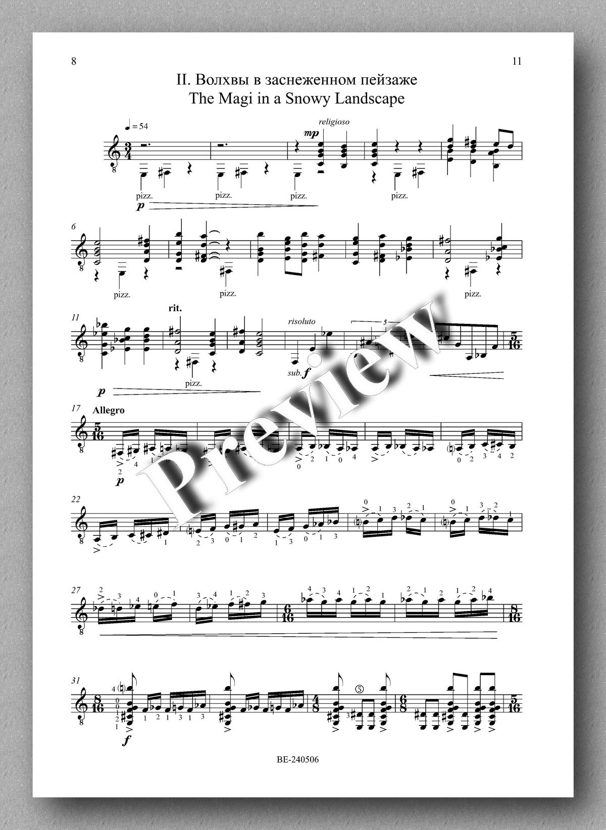 Bruegel-Suite by Galina Gorelova - preview of the music score 2