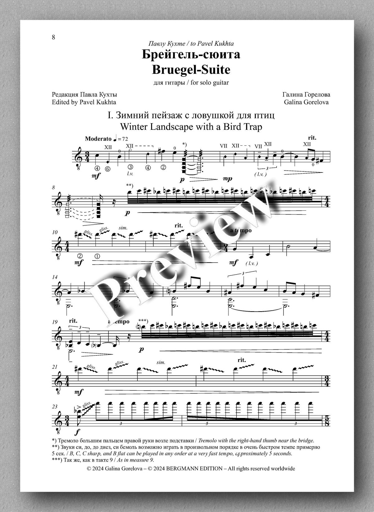 Bruegel-Suite by Galina Gorelova - preview of the music score 1