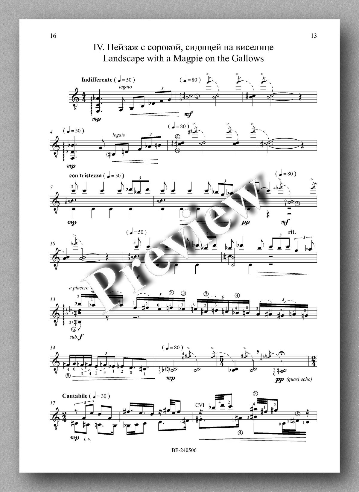 Bruegel-Suite by Galina Gorelova - preview of the music score 4