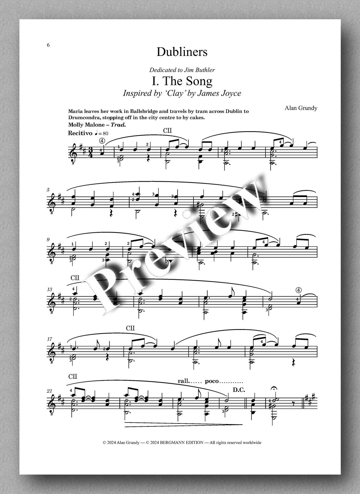Alan Grundy, Dubliners - preview of the music score 1